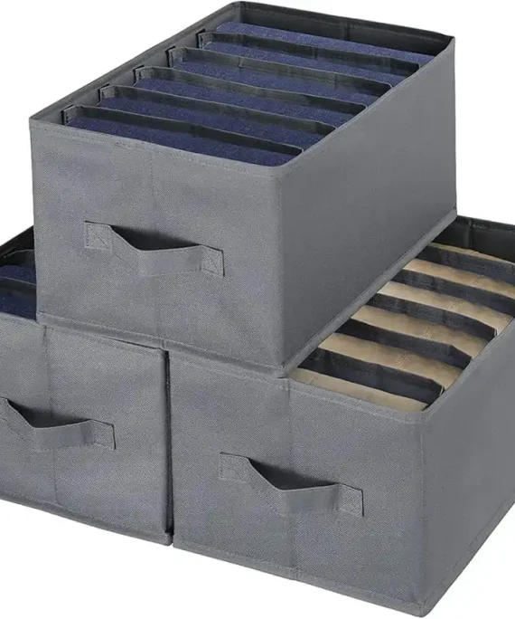 6 Grids Washable Cloths Organiser Grey (Set Of 2)