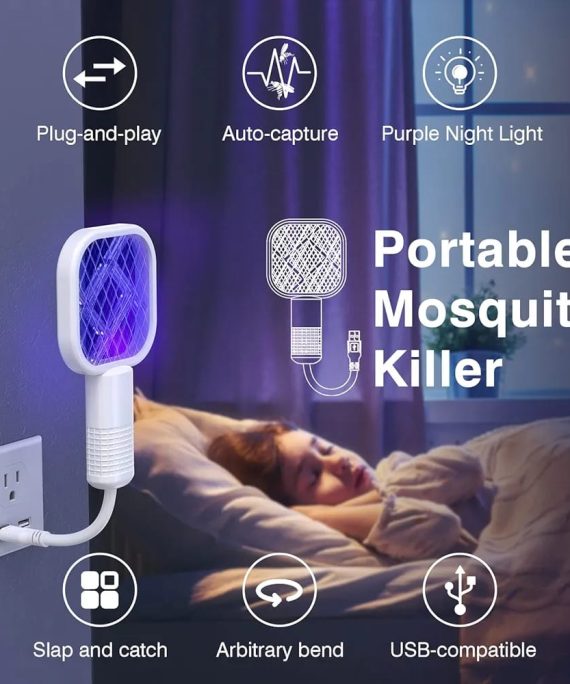 Mini USB Mosquito Racket with UV Light – Portable Bug Zapper